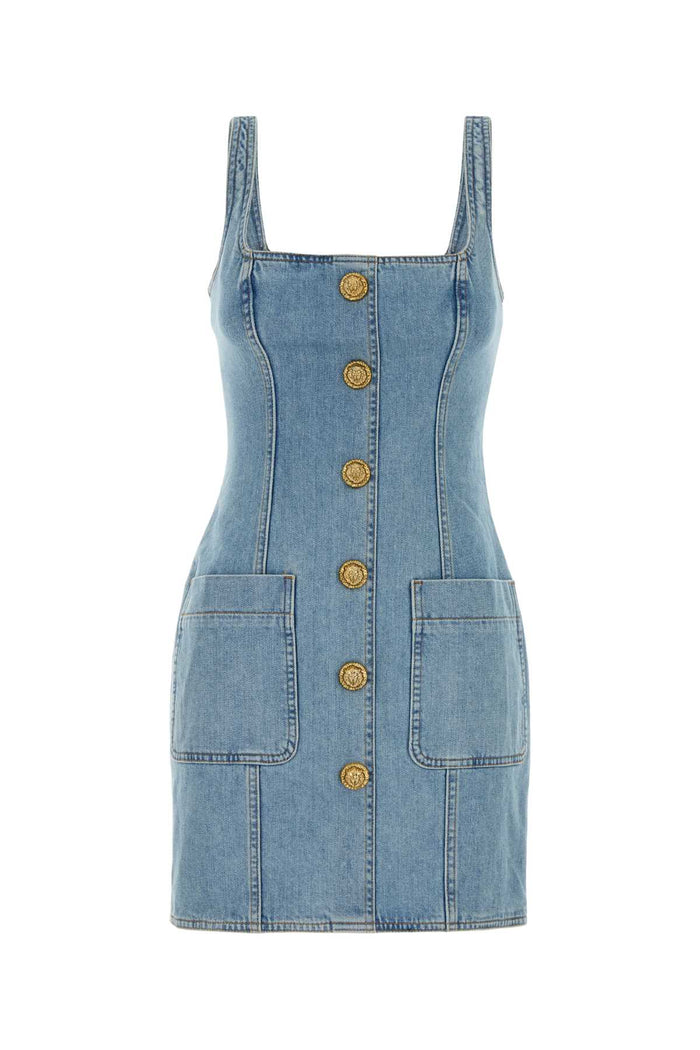 Stretch Denim Dress 6fc Bleu Jean Clair Exterior: Cotton Elastane Abiti