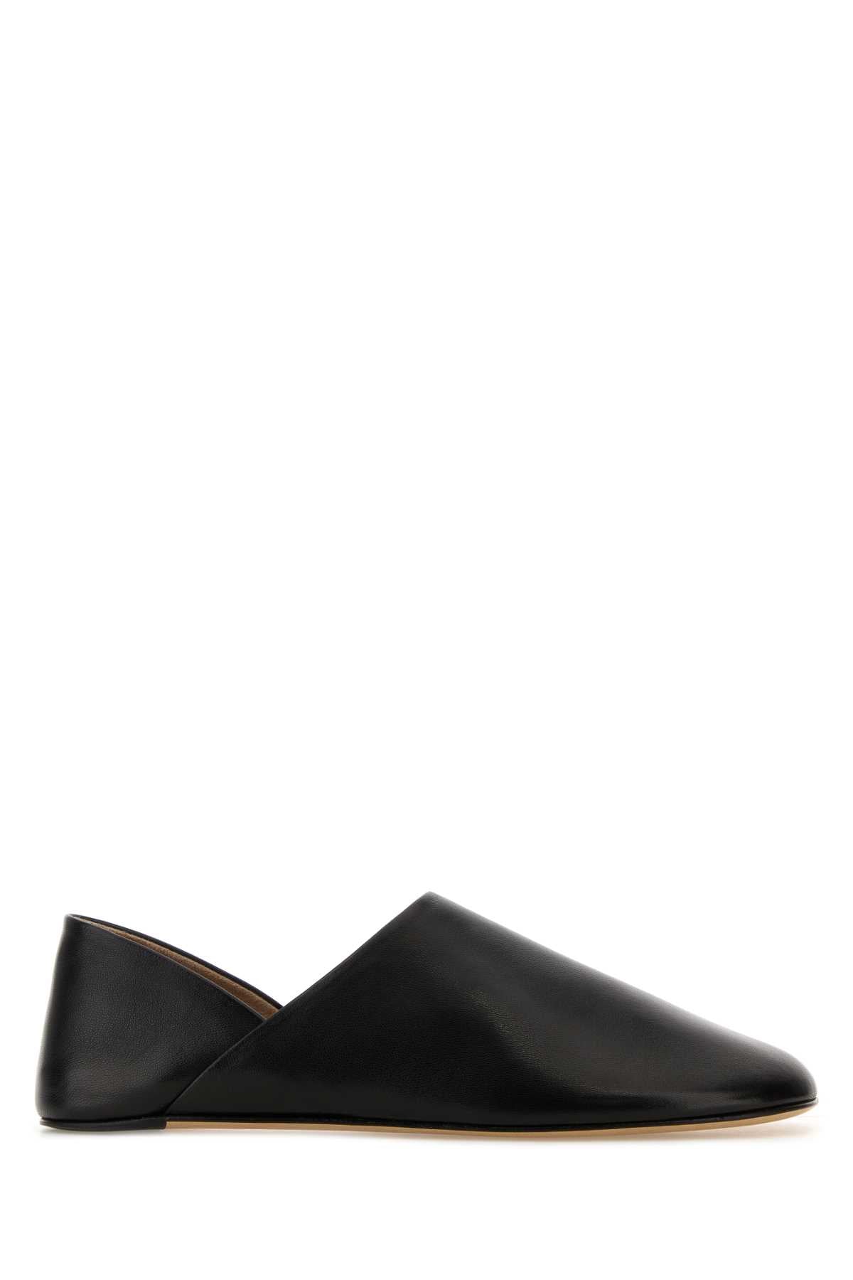 Black Leather Loafers Slippers