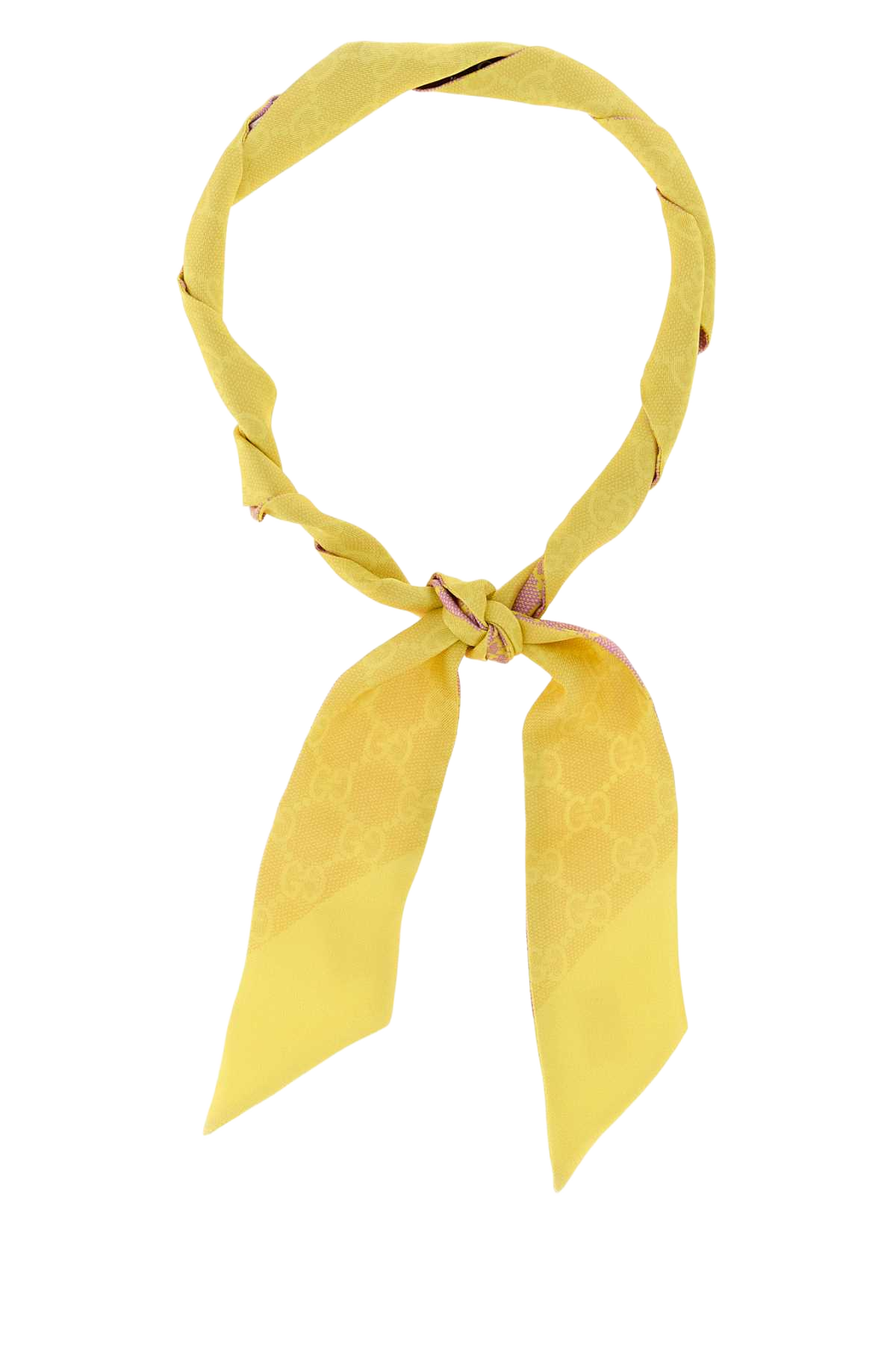 Printed Silk Reversible Foulard Roseateyellow Fabric Sciarpe E