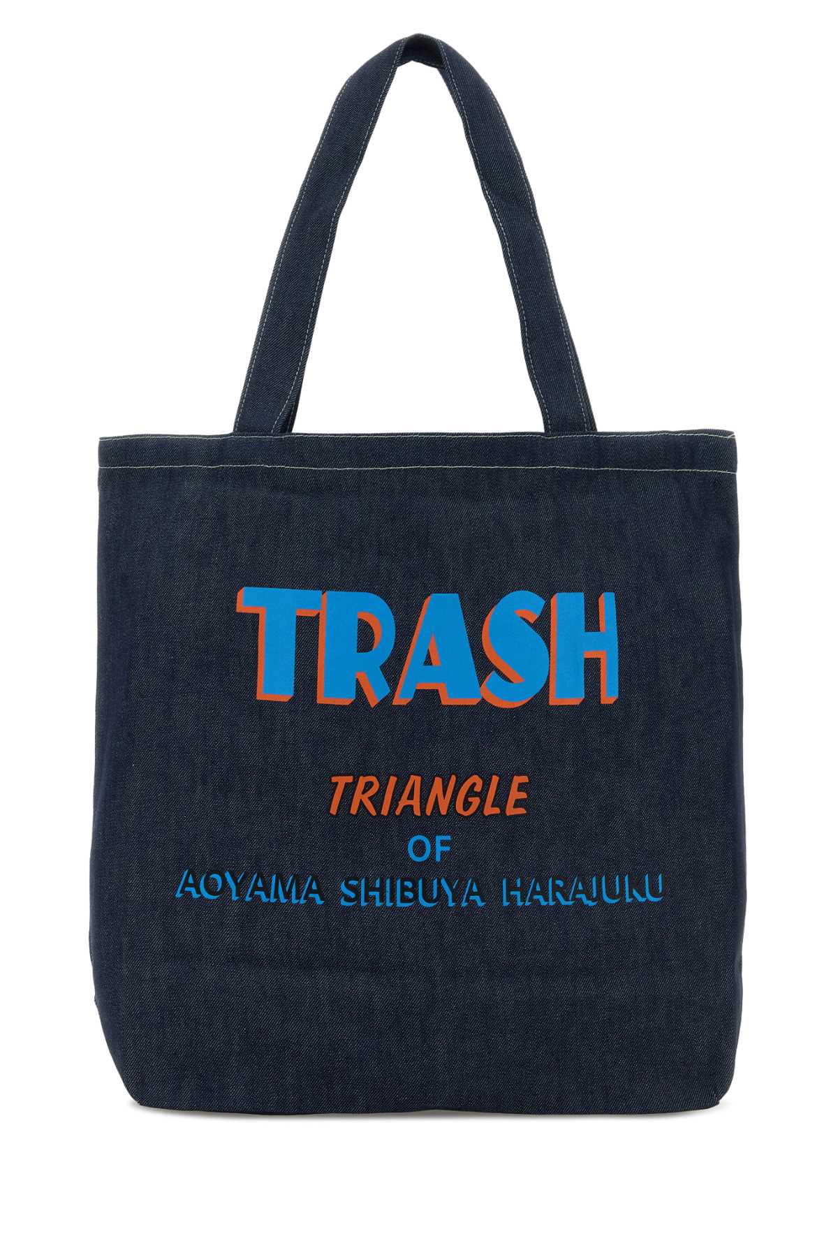 Denim Small Grocery Sopping Bag Indigo Exterior: Fabric Borse A Mano
