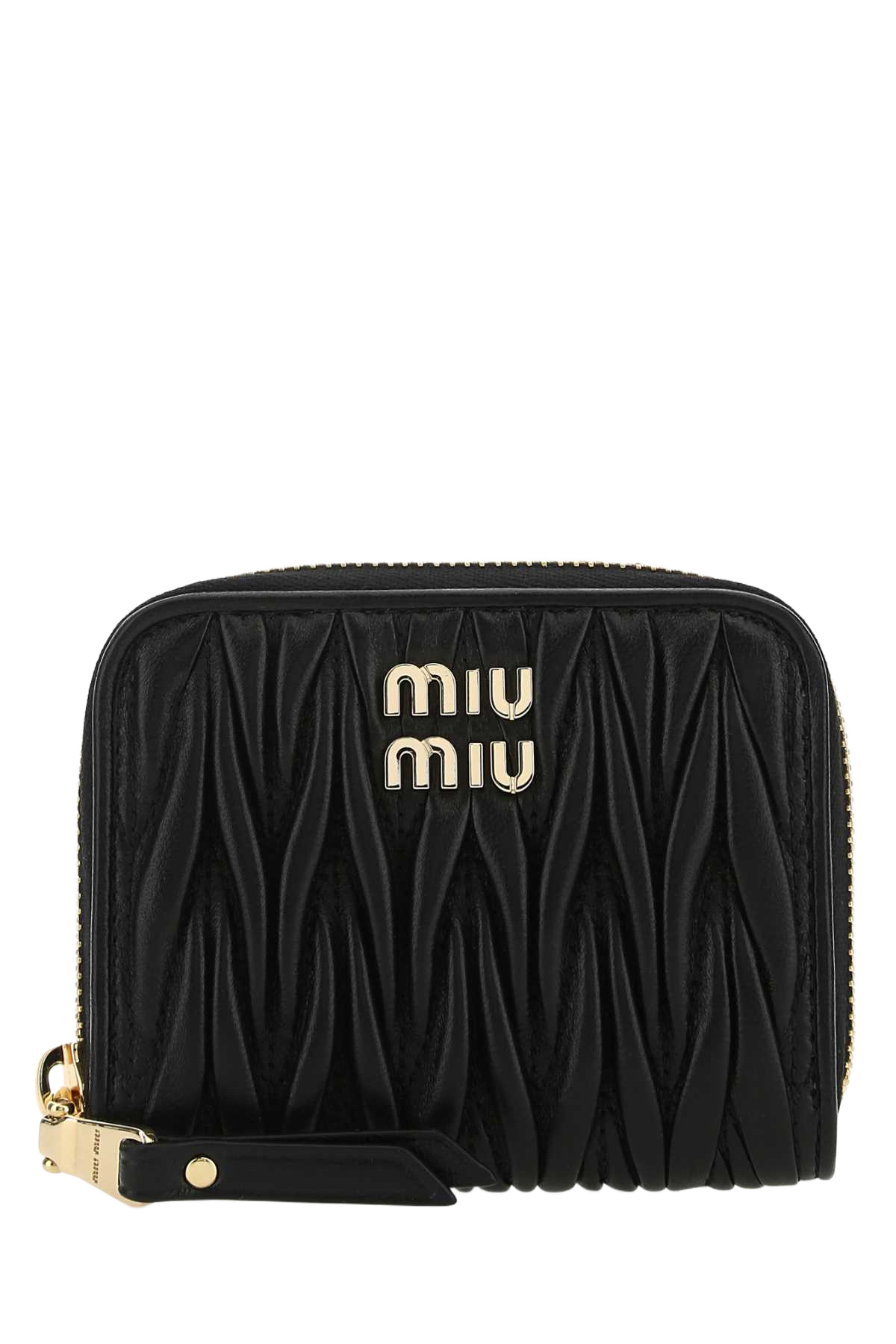 Black Leather Coin Purse Nero Agnello Portafogli