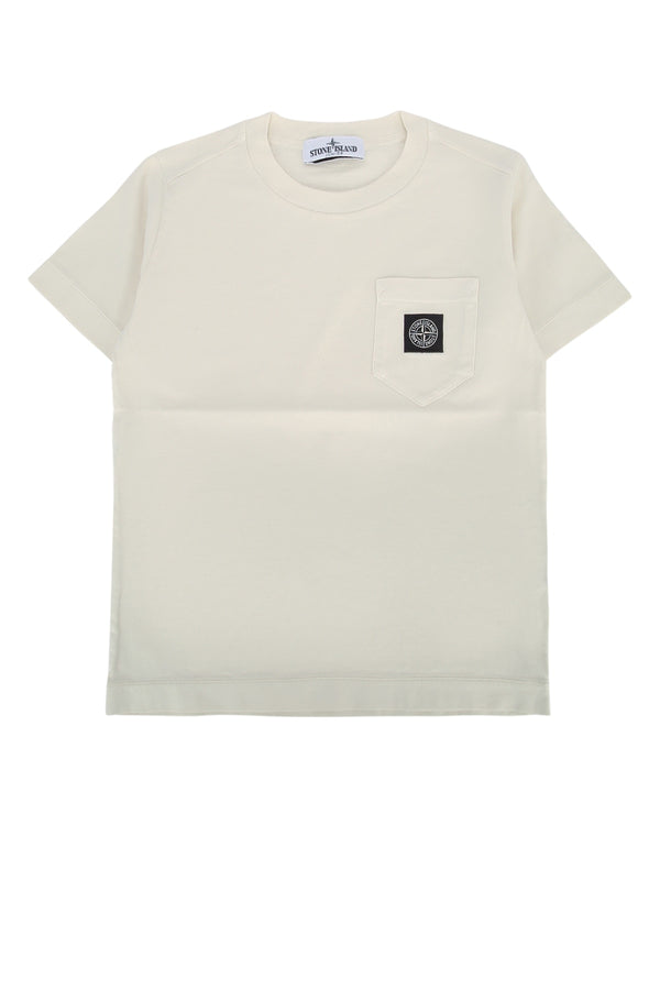 Stone Island Kids 100% Cotton t-shirt in beige