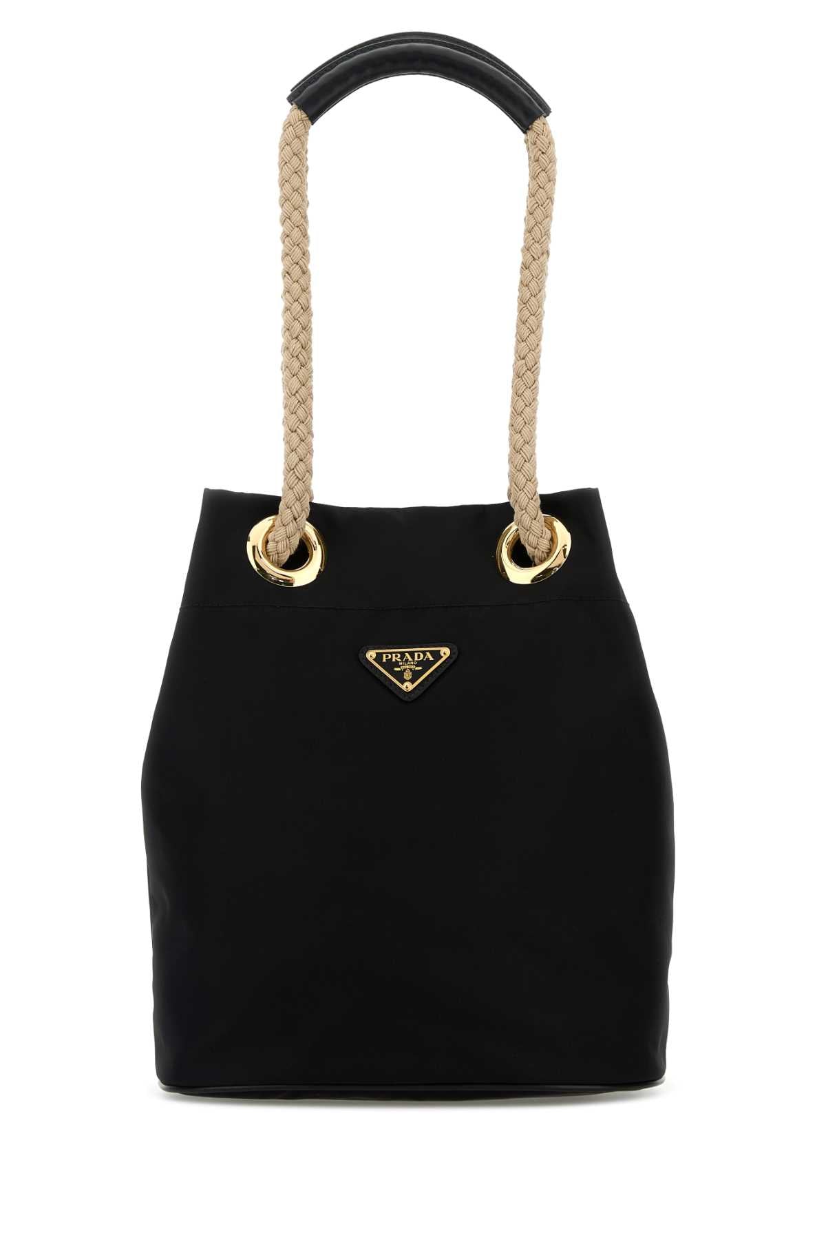 Black Re-Nylon Prada Mariner Bucket Bag Nero Recycledpolyamide-calfleather Borse A Secchiello