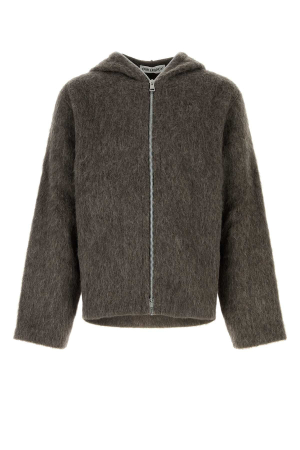 Our Legacy Hood 36% Wool cardigan in gray
