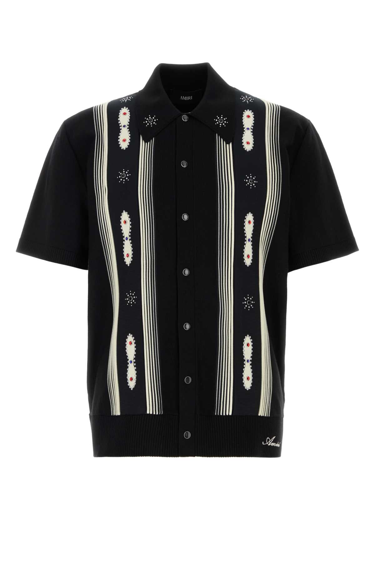 Black Wool Blend Shirt Exterior: Polyester Camicie