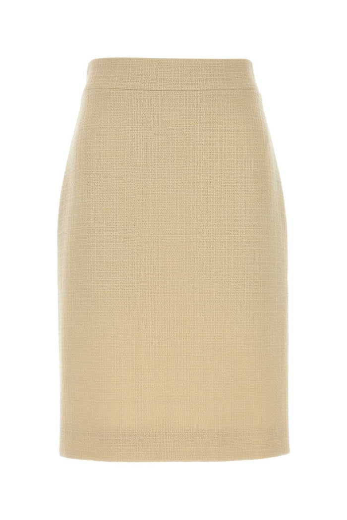 Ivory Tweed Skirt Almond Gonne