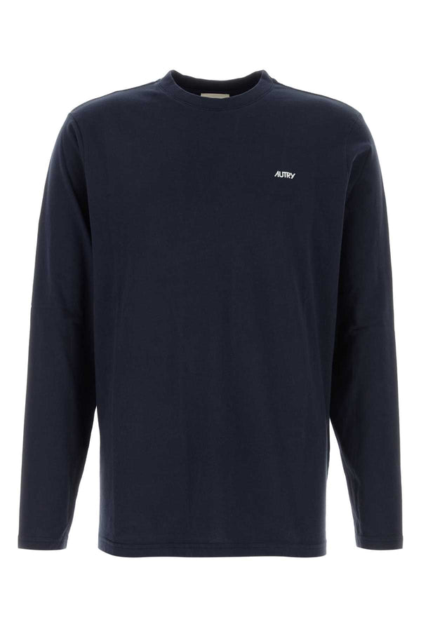 Autry Sleeve 100% Cotton long-sleeve t-shirt in navy
