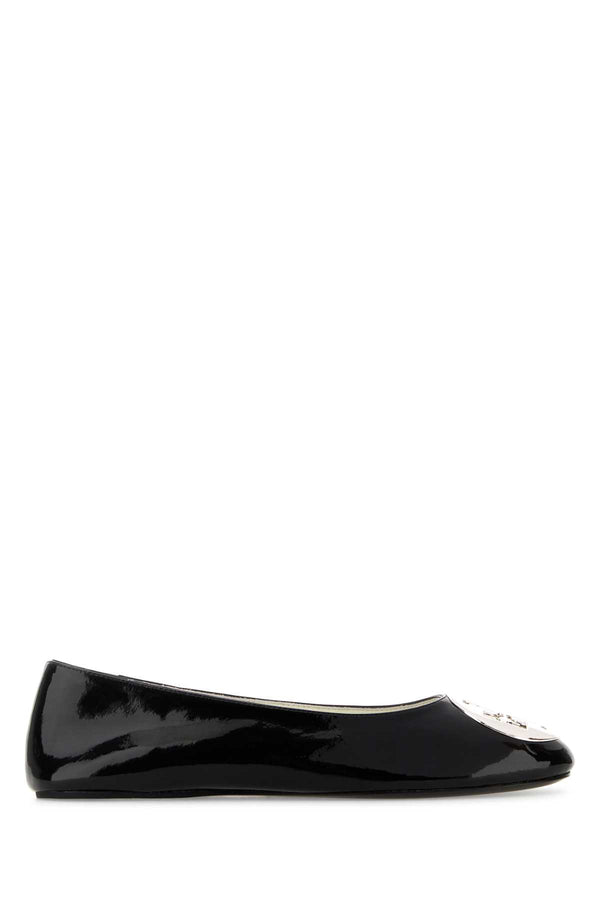 Tory Burch Riva Upper: 100% Bovine Leather; Lining: 90% Ovine Leather ballet flat in black