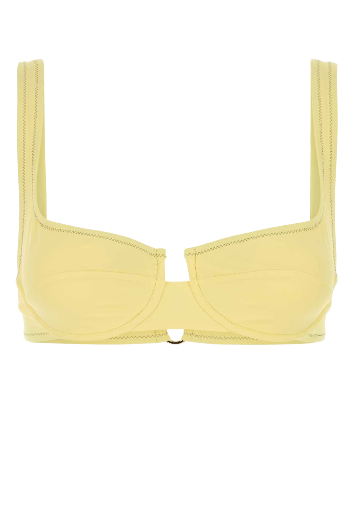 Pastel Yellow Stretch Nylon Brigitte Bikini Top Pastelyellowlycra Costumi Da Bagno