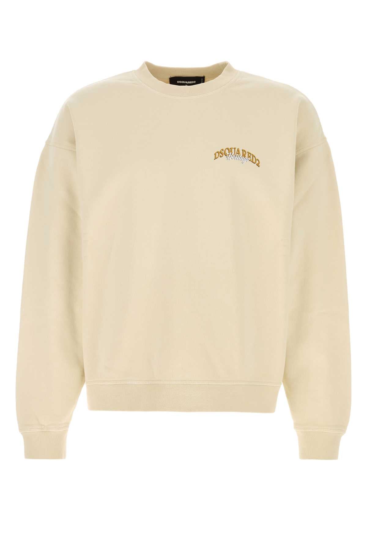 Beige Cotton Sweatshirt Lightbeige Maglie