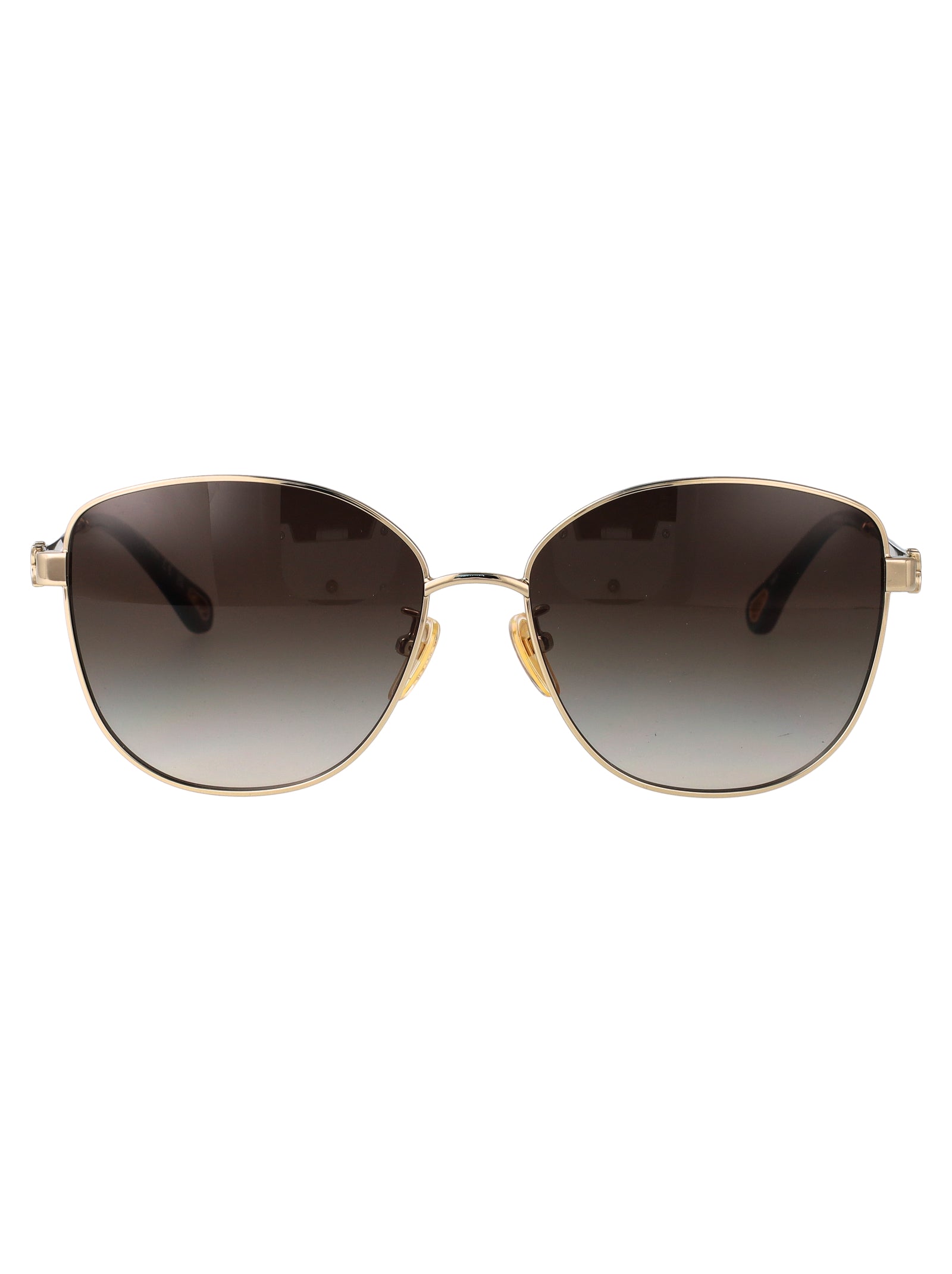 Gold-gold-green Metal Sunglasses