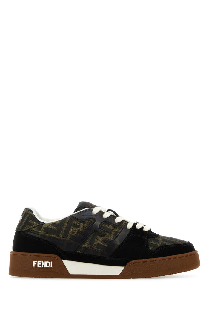 Multicolor Leather, Rubber And Fabric Fendi Match Sneakers Nerotabnerbianc Vit+co