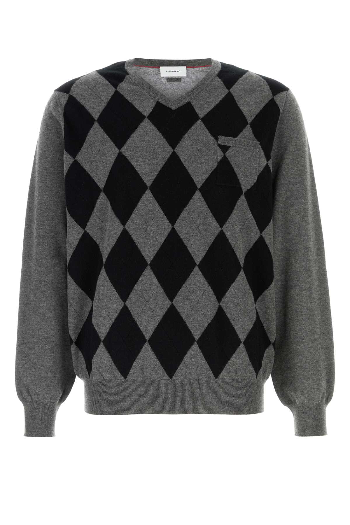 Dark Grey Wool Sweater Charcoalmelblack Exterior: Virgin Maglie