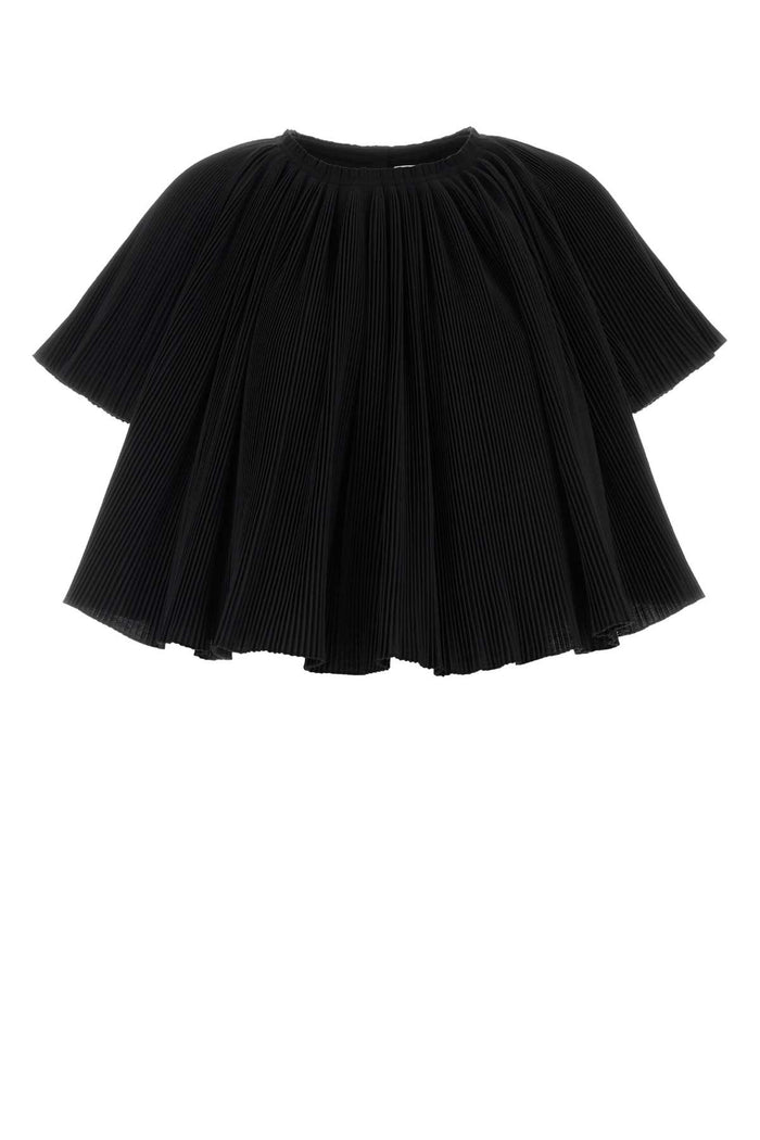 Black Polyester Blend Top Exterior: Cotton Maglie