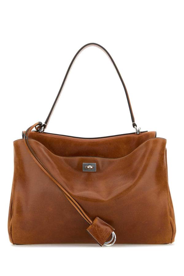 Balenciaga 100% domesticated lamb leather shoulder bag in brown