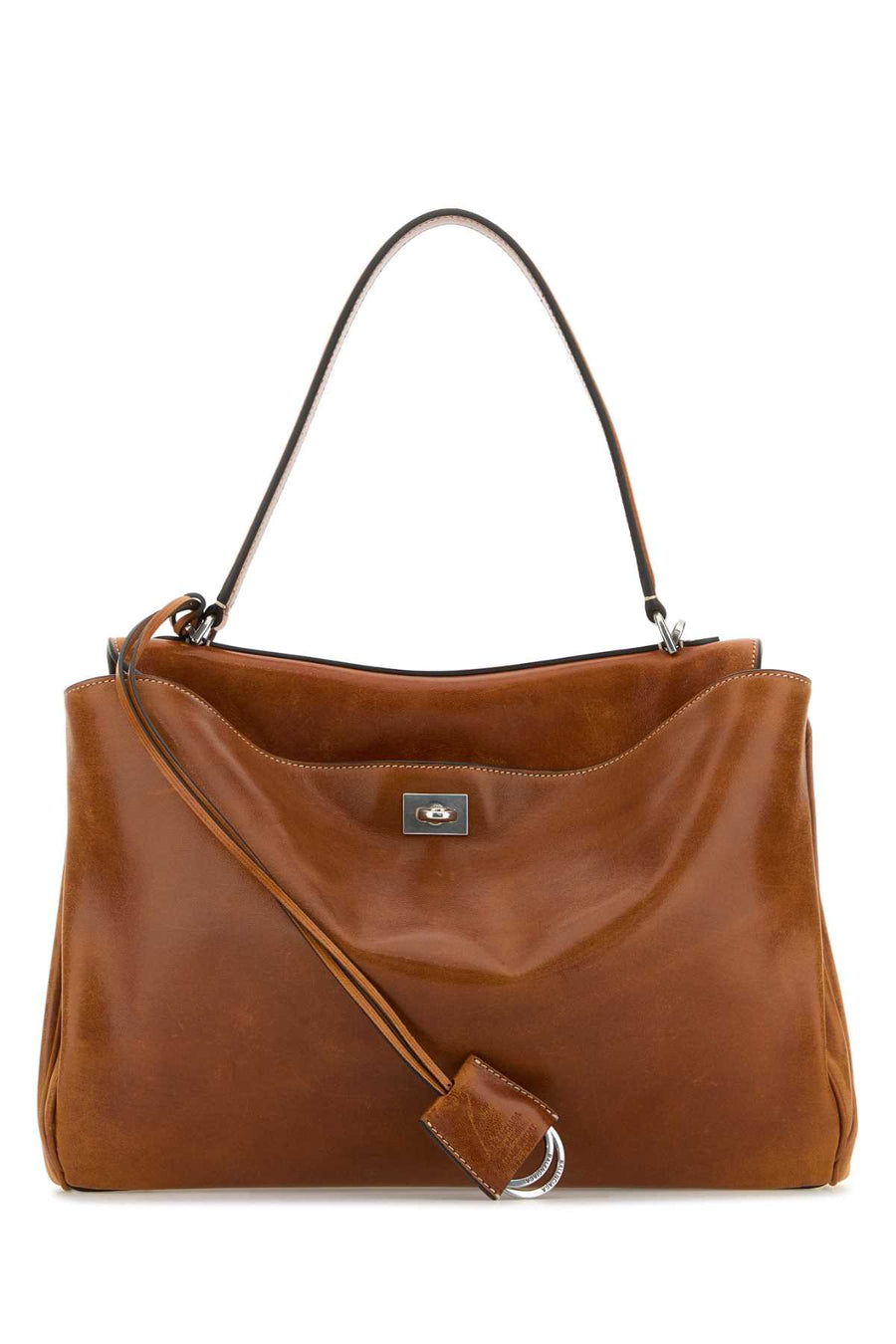 Balenciaga 100% domesticated lamb leather shoulder bag in brown