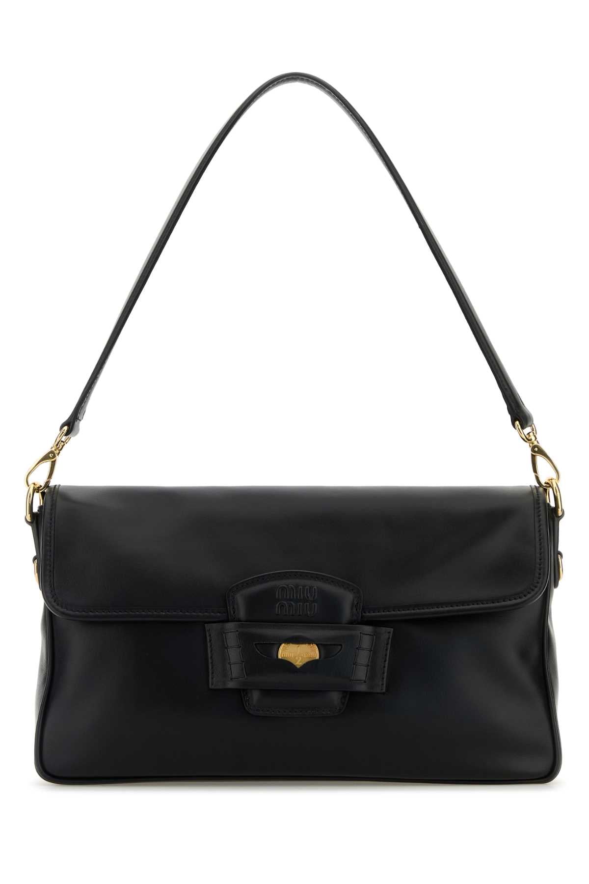 Black Leather Penny Shoulder Bag Nero Borse A Mano