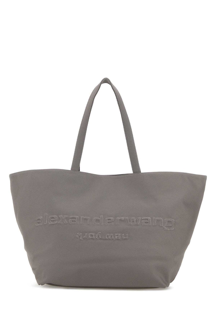 Grey Canvas Punch Shopping Bag Borse A Mano