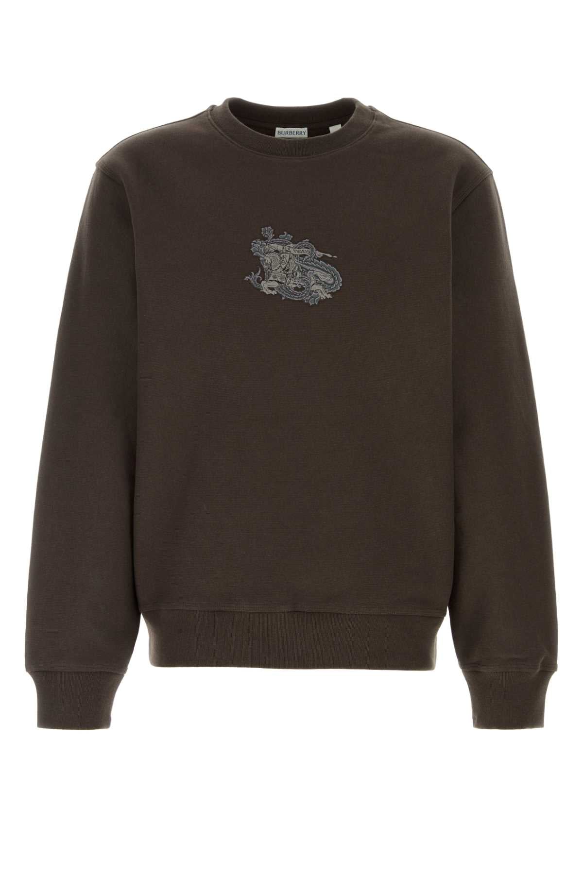 Brown Cotton Blend Sweatshirt Shadow Exterior: Polyester Felpe