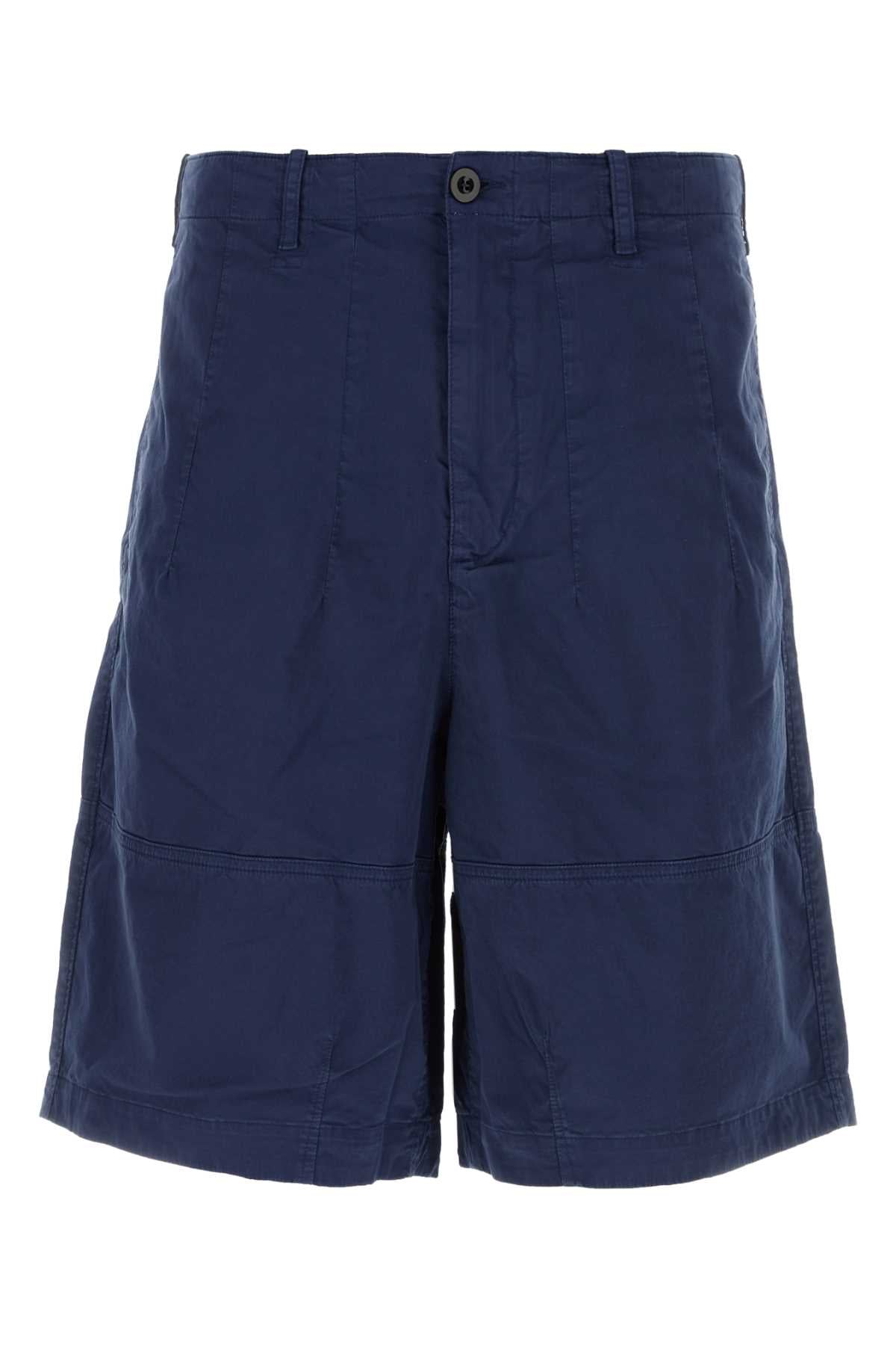 Blue Stretch Cotton Bermuda Shorts Blunotte Exterior: Elastane