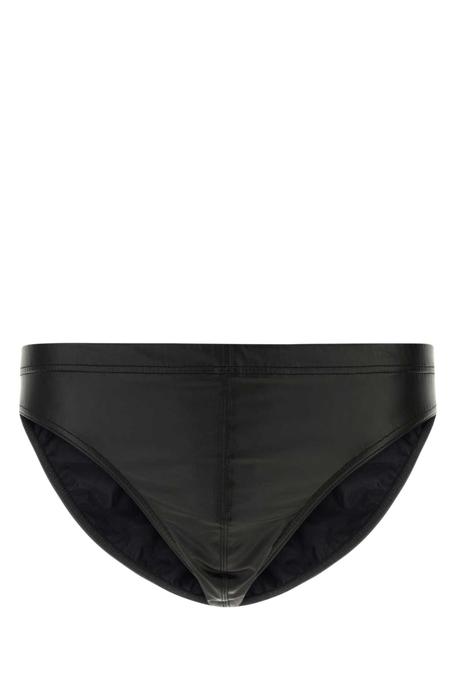 Tom Ford Leather Exterior: 94% Polyester 6% Elastane; Lining: 90% Nylon 10% Elastane swim brief in black