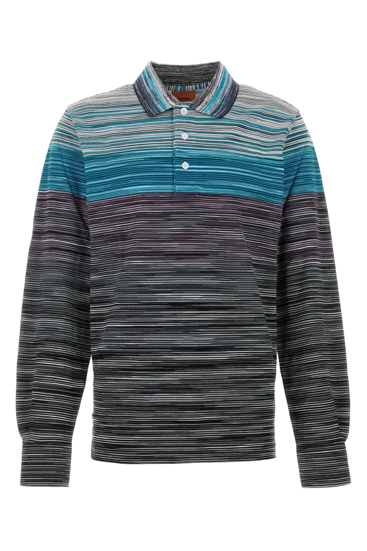 Embroidered Piquet Polo Shirt Blue Exterior: Cotton