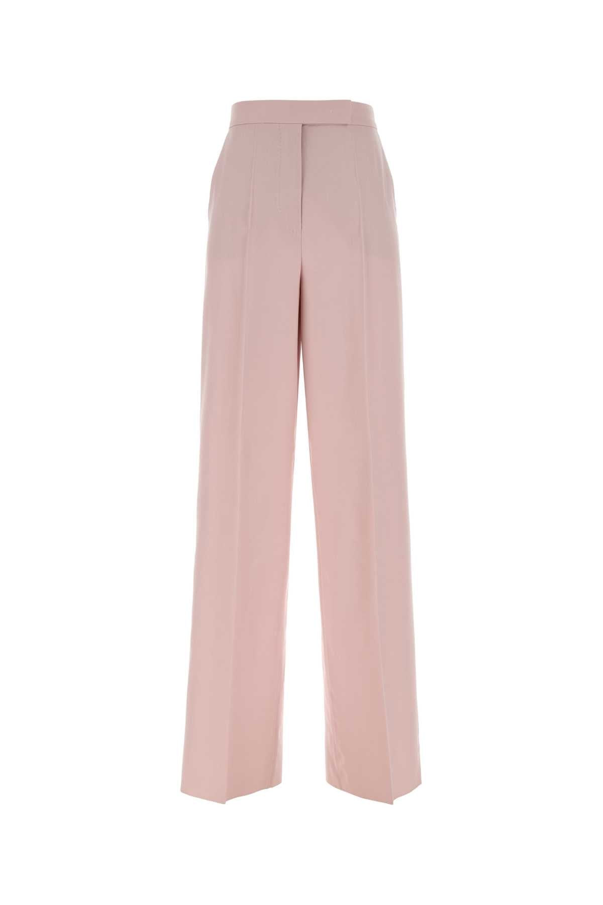 Pink Wool Blend Girone Wide-Leg Pant Beige Rosa Pantaloni