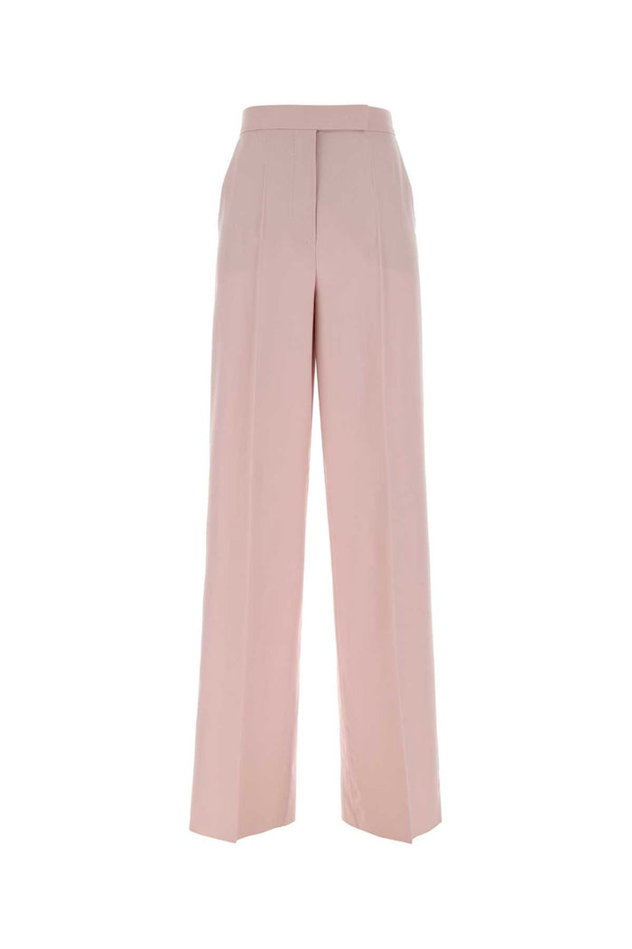 Pink Wool Blend Girone Wide-Leg Pant Beige Rosa Pantaloni