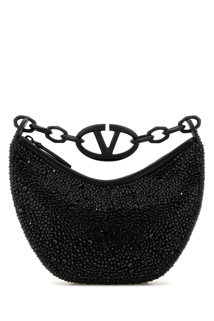 Embellished Leather Hobo Vlogo Moon Handbag Jetnero Borse A Mano