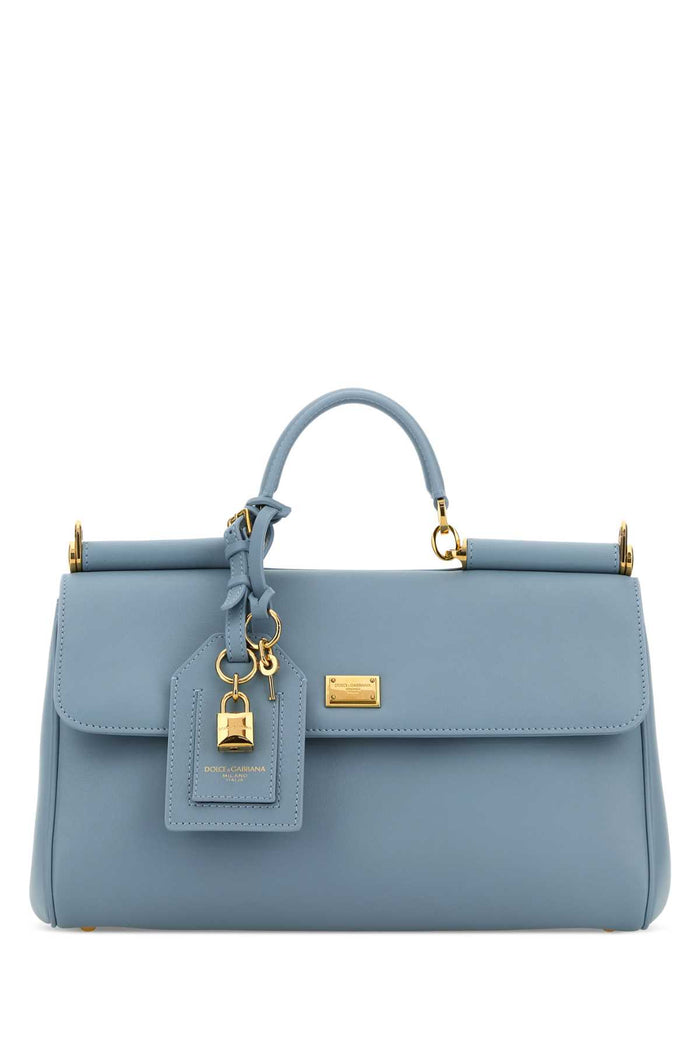 Light Blue Leather My Sicily Handbag Cartadazucchero1 Pvc Vitello Borse A Mano