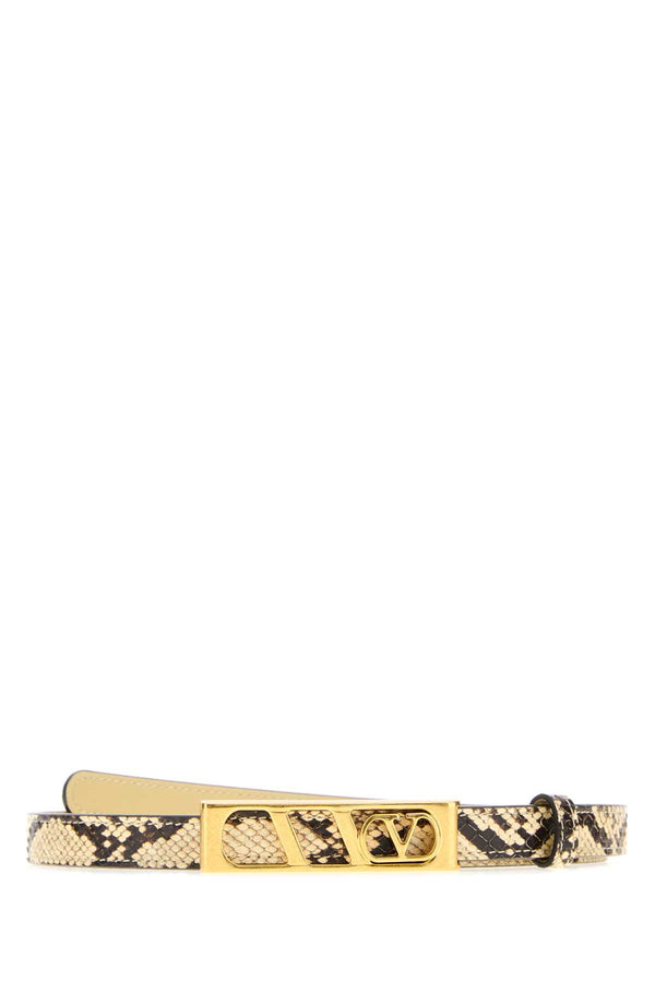 Valentino Garavani Exterior: 100% Python belt in beige