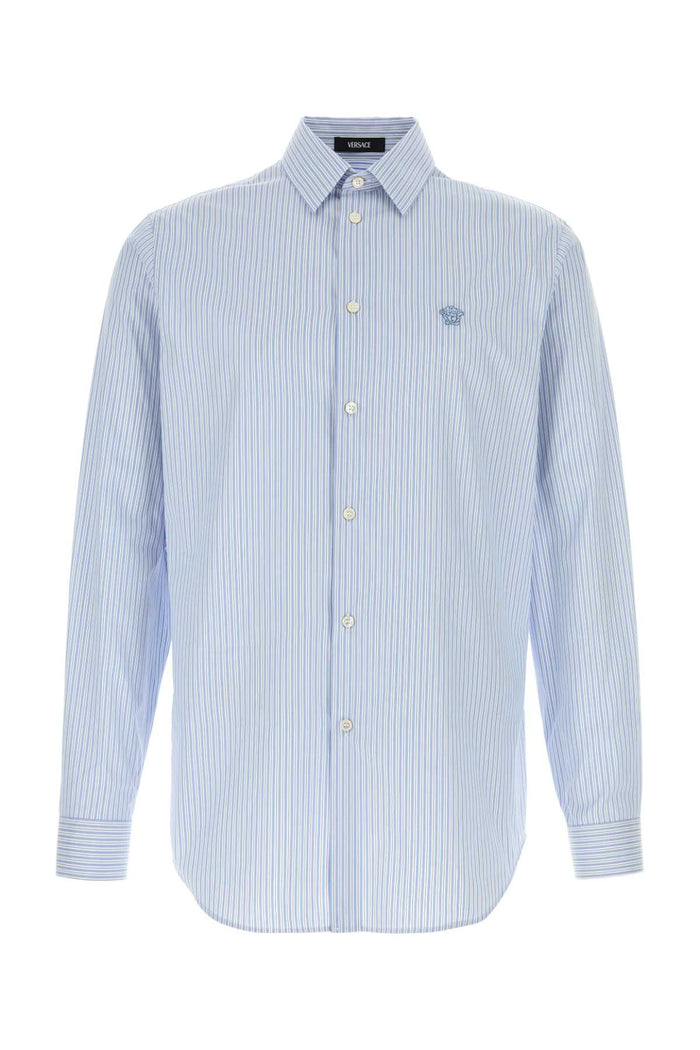 Embroidered Poplin Shirt Celesteopticwhite Exterior: Cotton Camicie