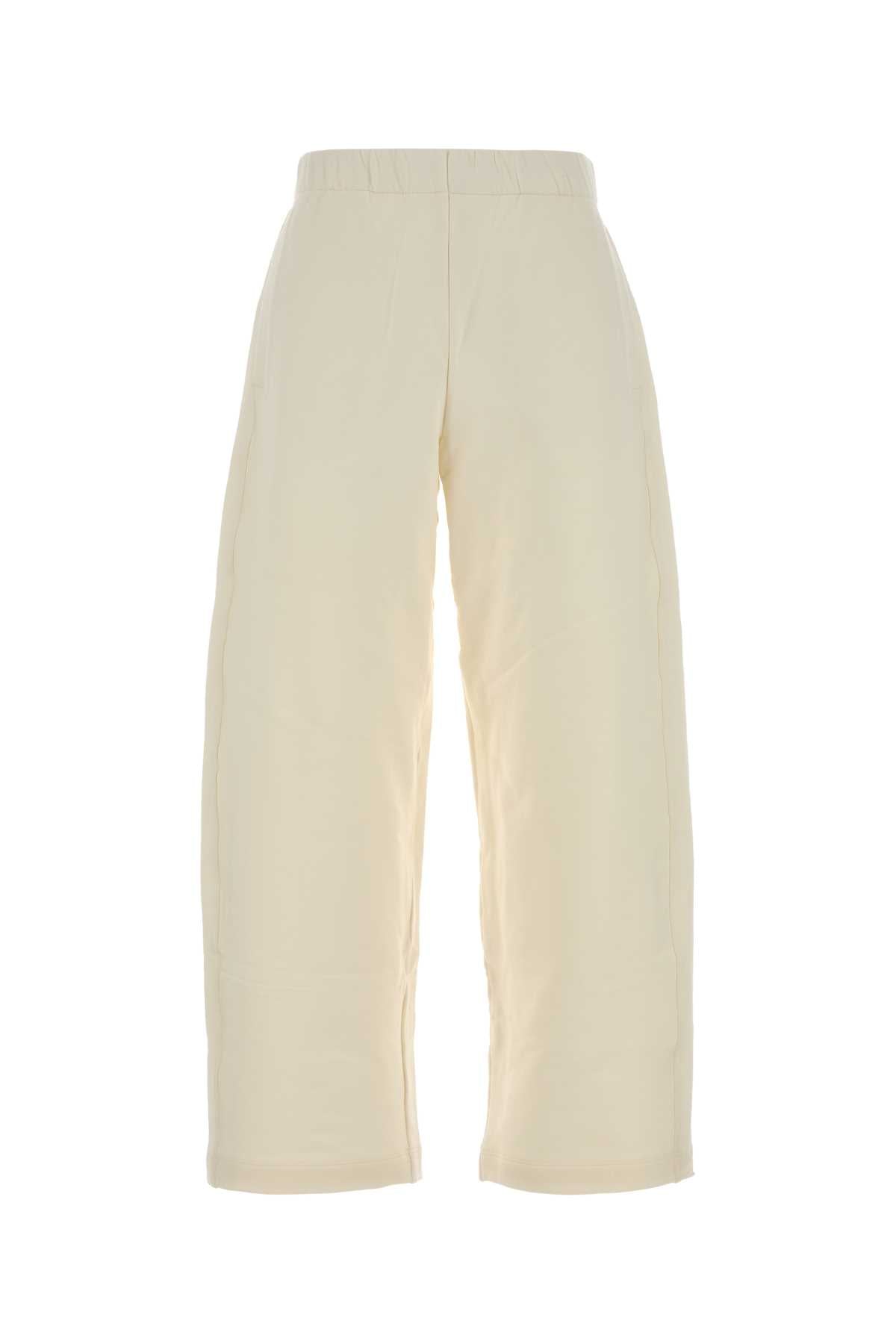 Ivory Silk Blend Filovia Joggers Bianco Pantaloni