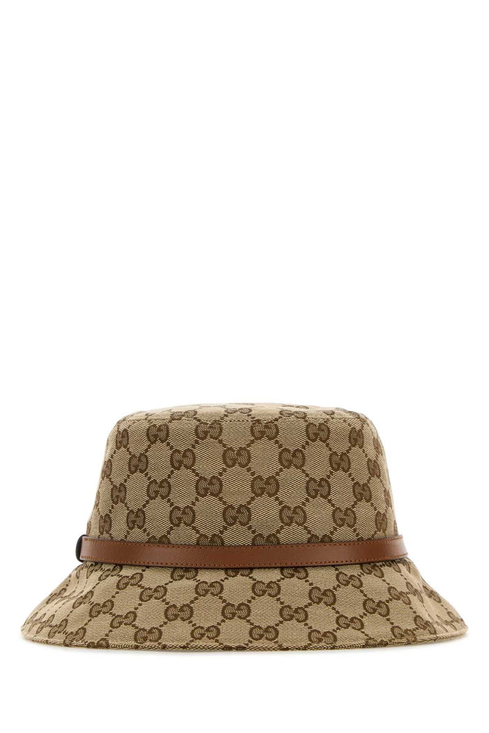 Gg Fabric Bucket Hat Beigelightbrown T Cotton Cappelli E Fasce Per Capelli