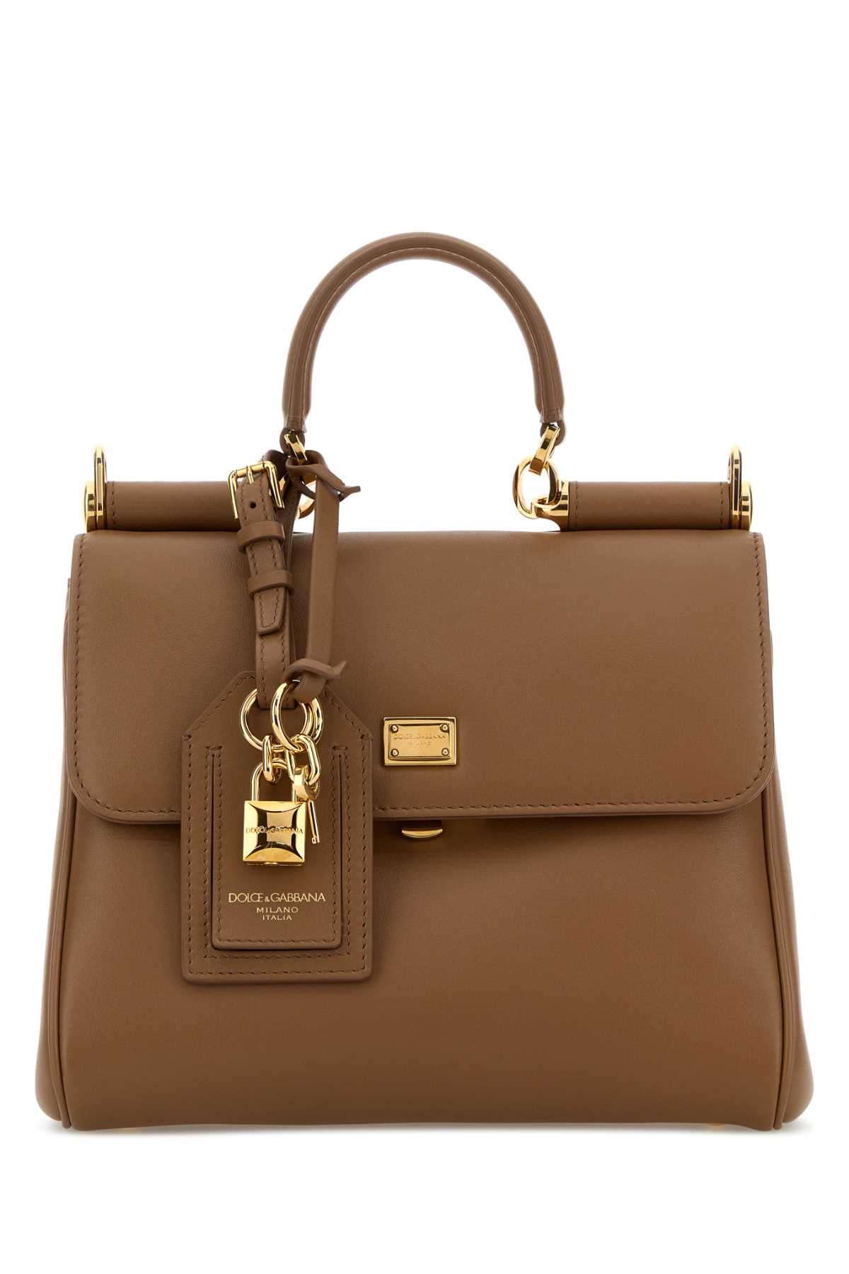 Biscuit Leather My Sicily Handbag Caramello Pvc Vitello Borse A Mano