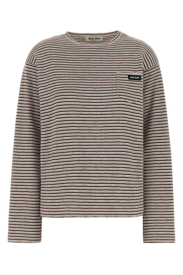 Miu Miu 54% Cotton t-shirt in beige