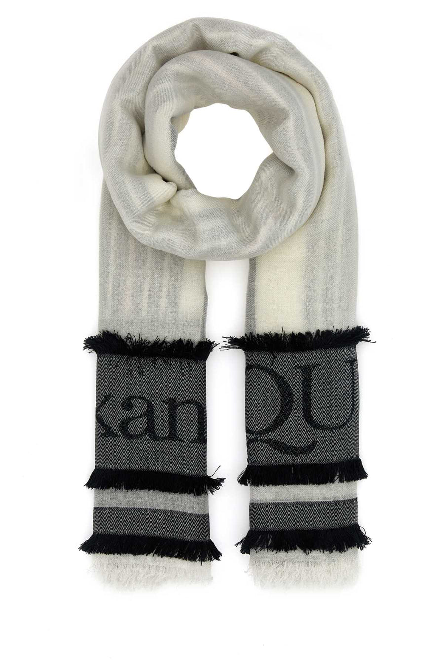 Alexander McQueen 52% Wool scarf in ivory