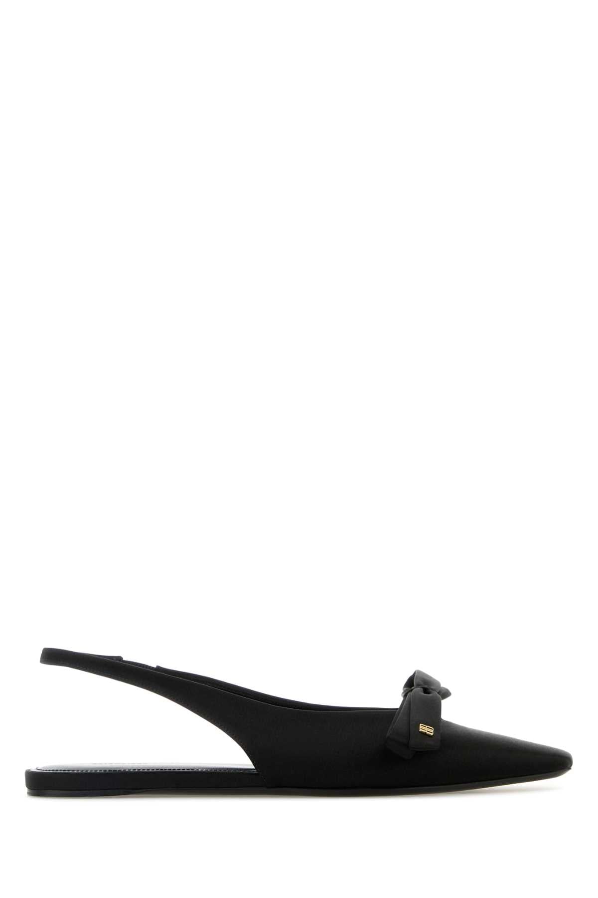 Black Satin Ballerinas Black/gold Ballerine