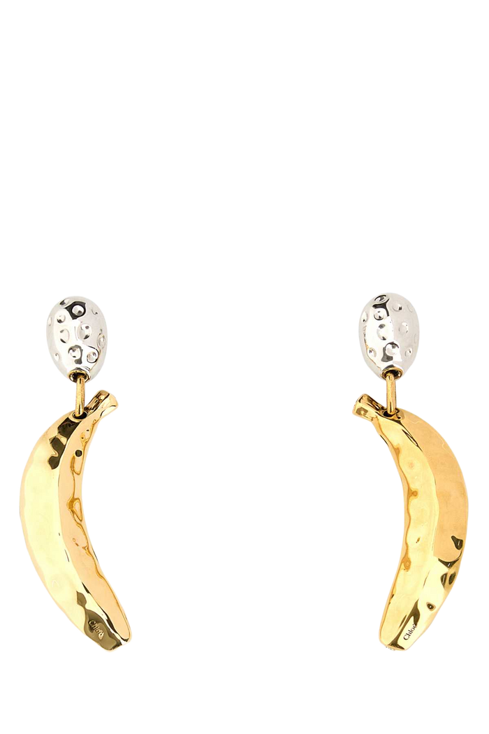 Two-Tone Metal Chloã© Bananas Earrings Silvervintagegoldbrass Exterior: Brass Orecchini