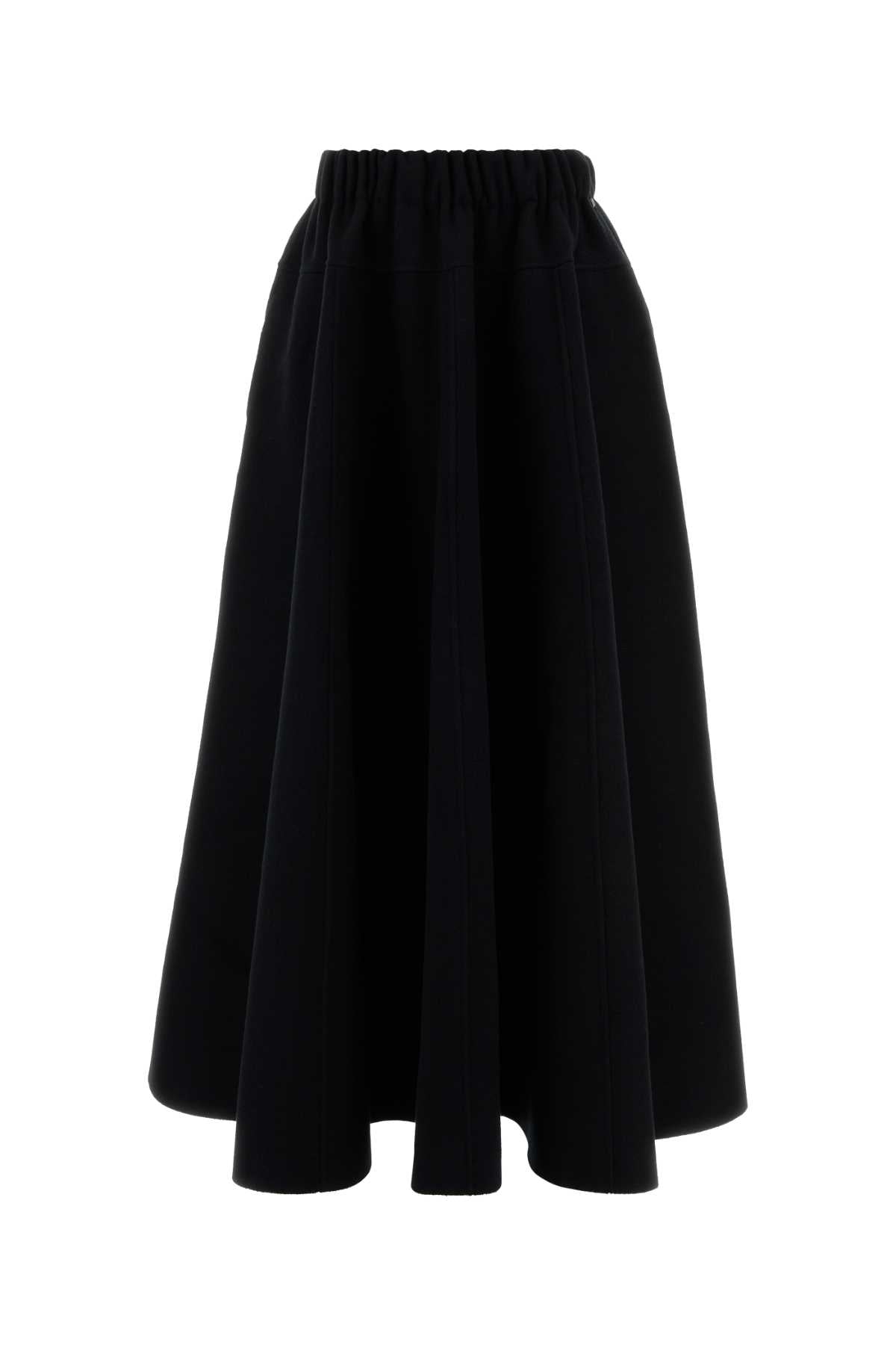 Black Flannel Venus Skirt Raven Exterior: Wool Cashmere Gonne