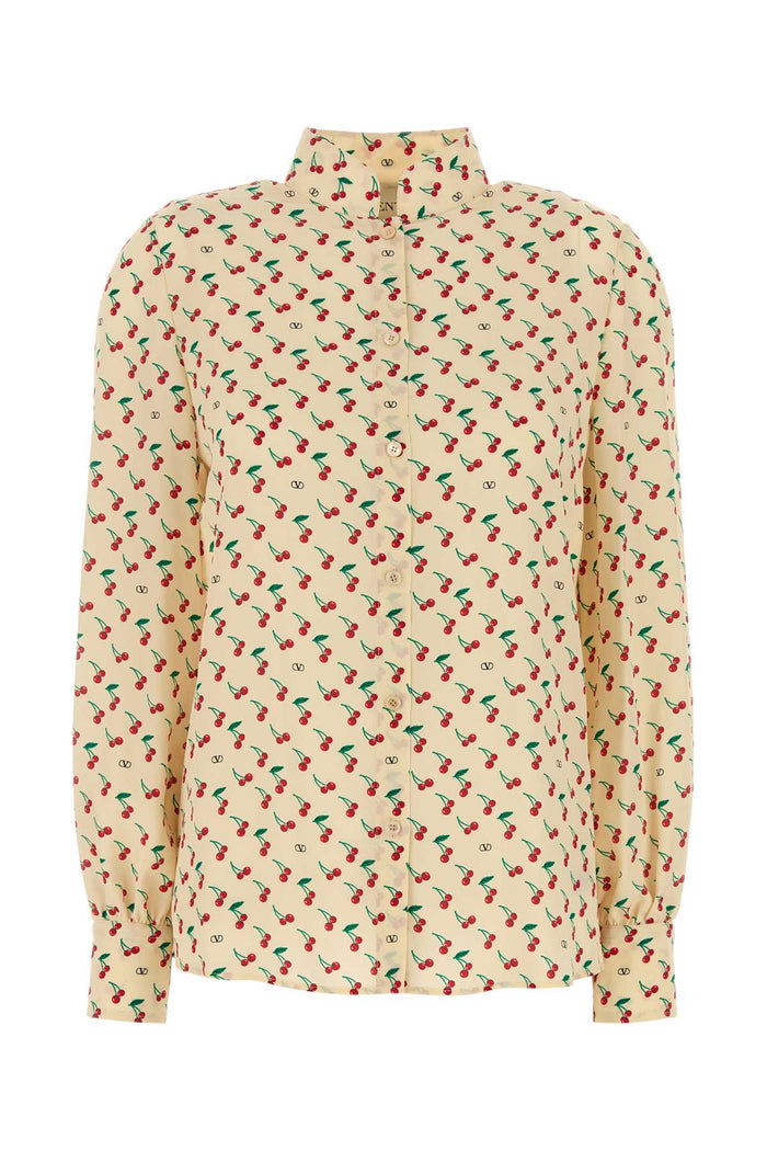 Printed Crepe Shirt Betullacherry Exterior: Silk Camicie
