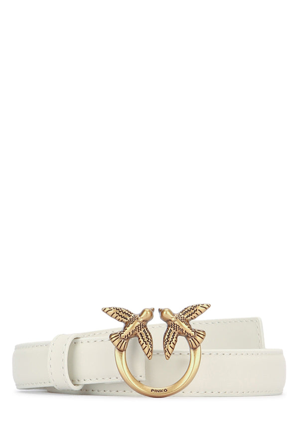 Pinko Berry 100% Leather belt in white