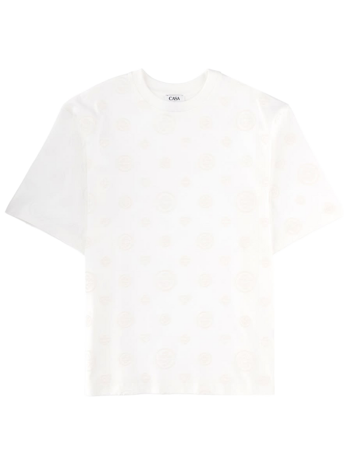 T-Shirt With Monogram Details White Organic Cotton T-shirts