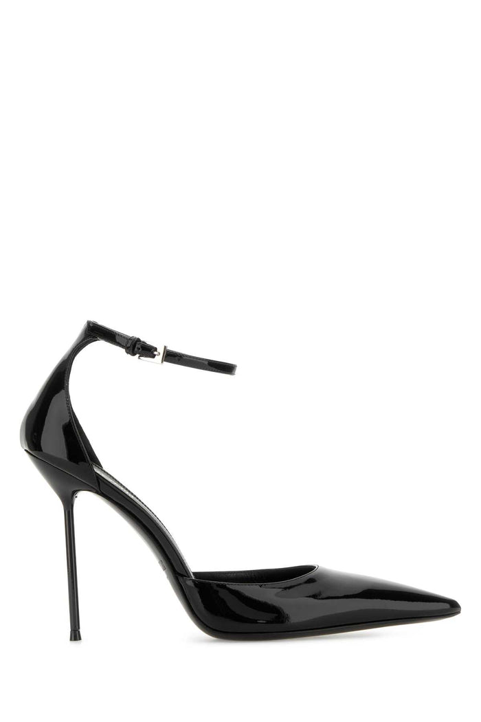Black Leather Lidia Pumps Scarpe Con Tacco