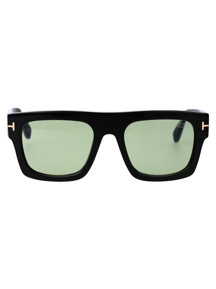 Ft0711 01n Nero Lucido / Verde Acetate Sunglasses