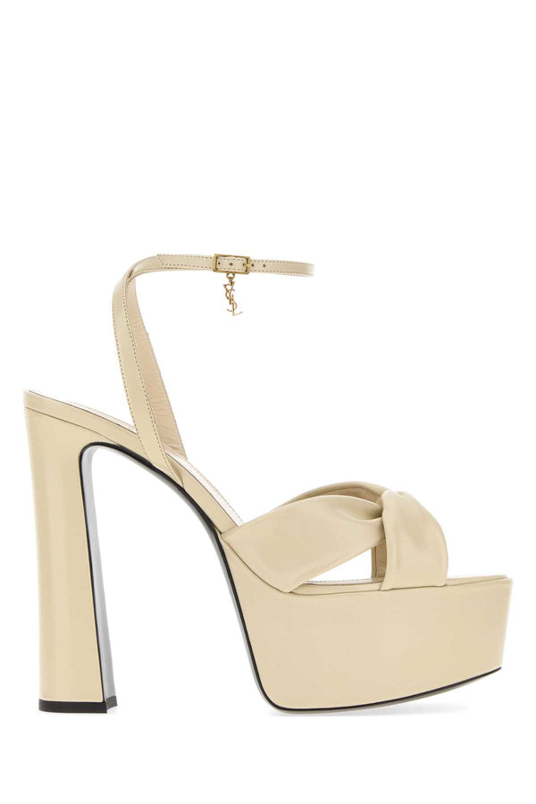 Saint Laurent Wind Exterior: 100% Calf; Interior: 100% Leather; Sole: Leather platform heel in beige
