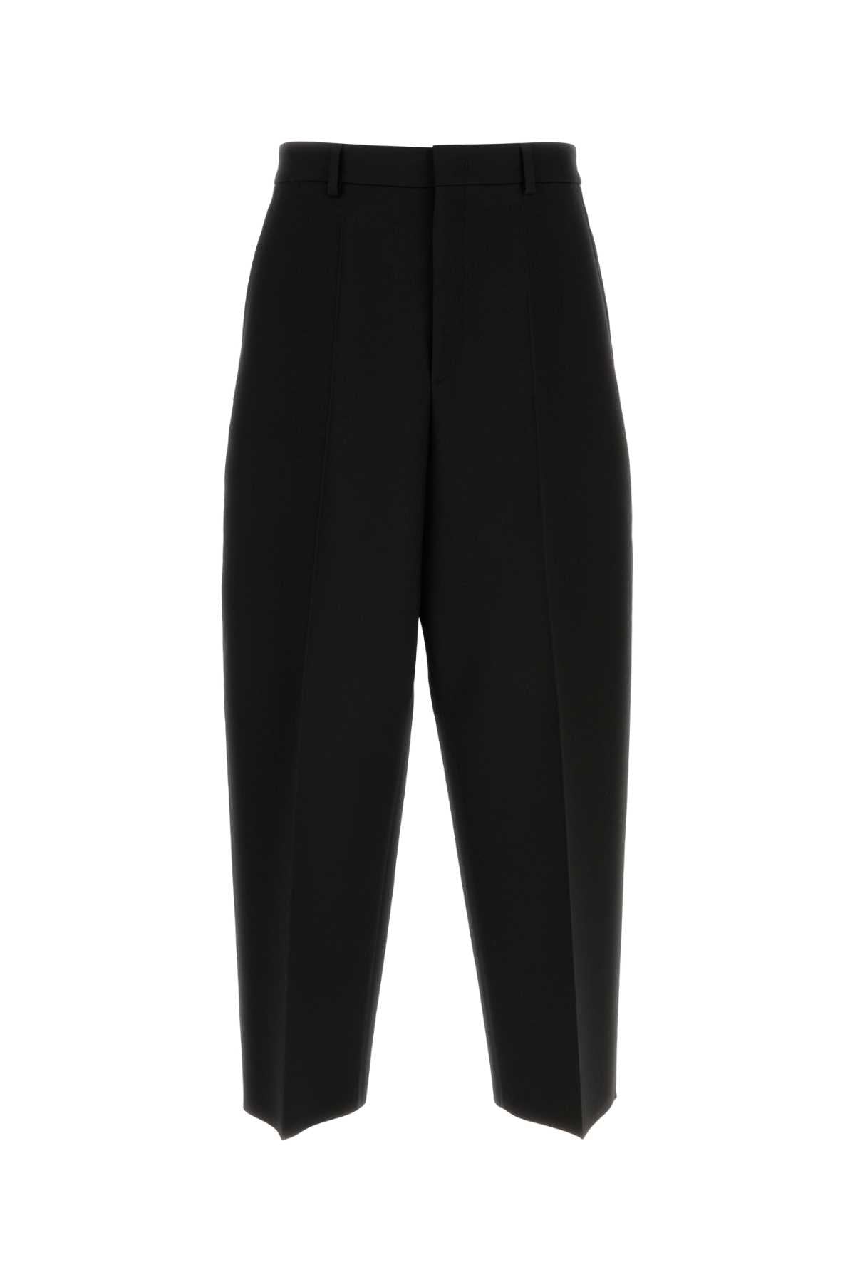 Black Wool Blend Pant Nero Exteiror: Virgin Silk Pantaloni