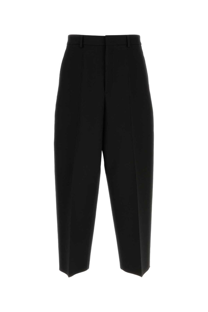 Black Wool Blend Pant Nero Exteiror: Virgin Silk Pantaloni