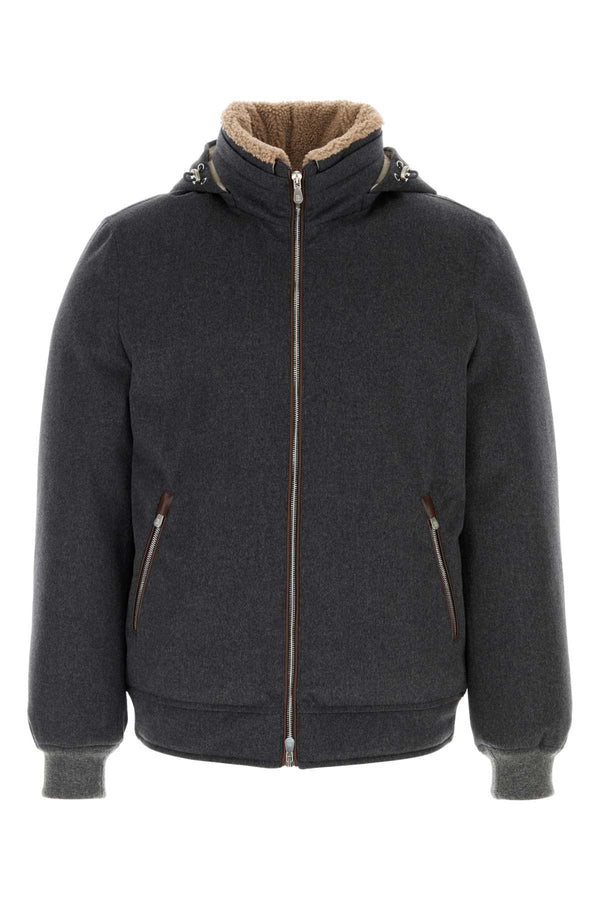Brunello Cucinelli Exterior: 100% Wool down jacket in gray