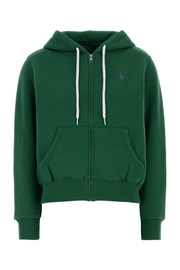 Green Cotton Blend Sweatshirt Bushgreen Exterior: Polyester Felpe